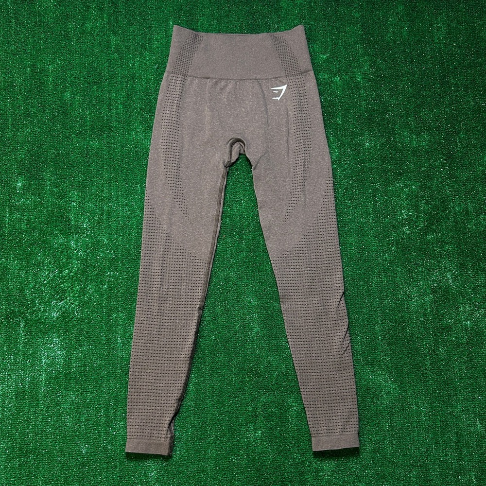 Gymshark Vital Seamless High Waisted Leggings Espresso Marl XS B1A2B-NBBW - Picture 2 of 11
